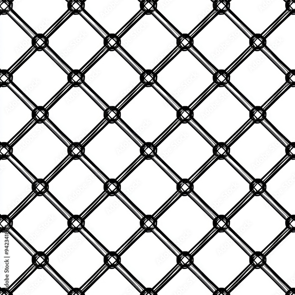 Black and White Geometric Seamless Pattern with Interlocking Circles Black and White Geometric Seamless Pattern with Interlocking Circles