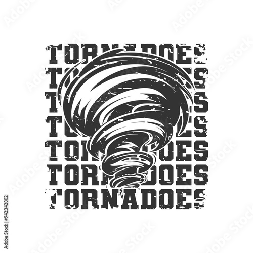 Tornadoes Illustration Clip Art Design Shape. Mascot Silhouette Icon Vector.