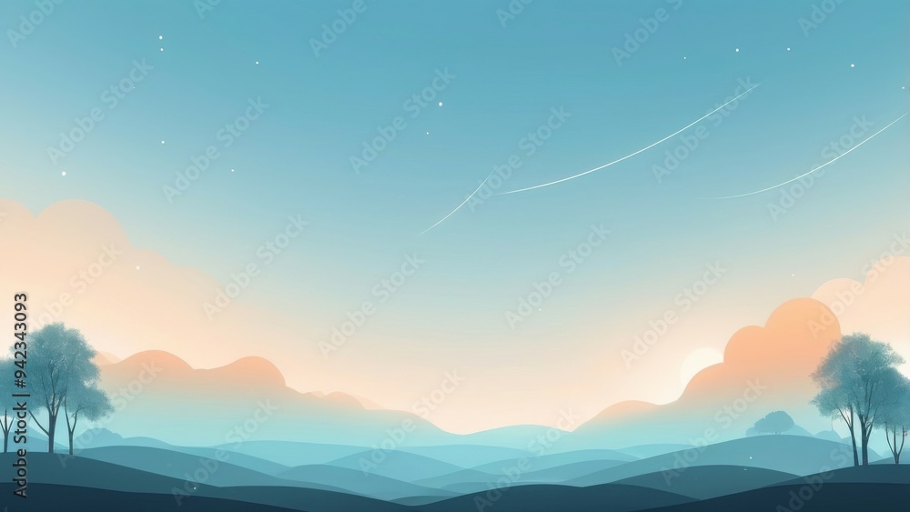 Fototapeta premium sunset over mountains