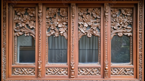 Classically attractive carved wooden doors and windows