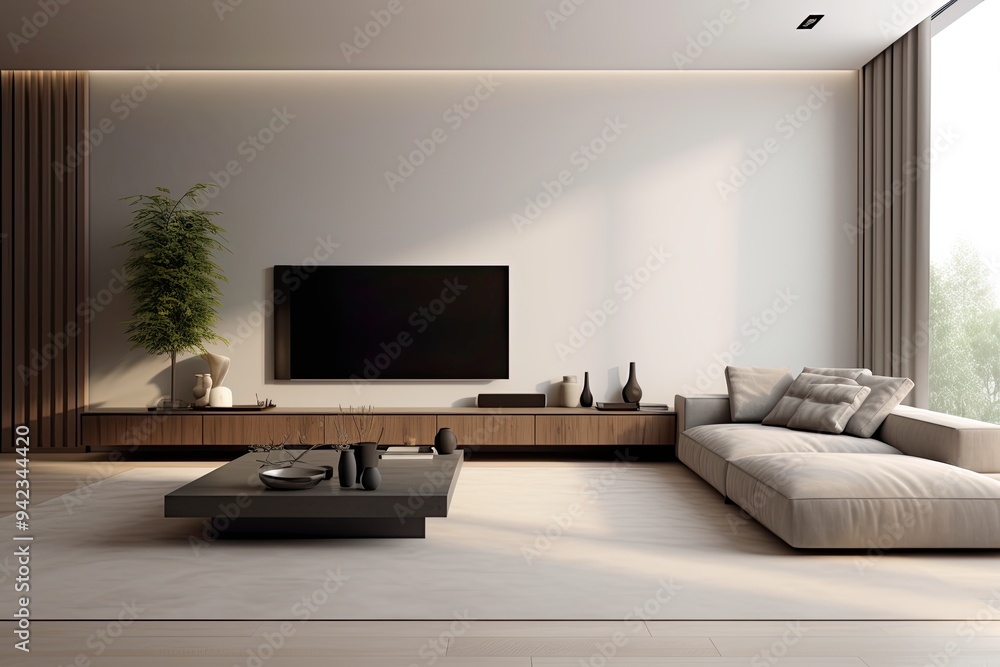 Minimalist home interior design of modern living room. Minimalist home interior design of modern living room.