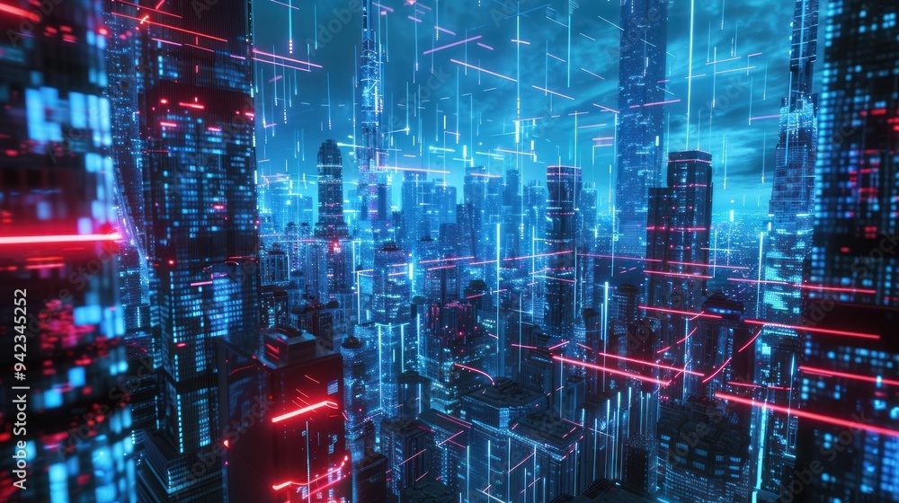 Cyberpunk Cityscape with Neon Lights Cyberpunk Cityscape with Neon Lights