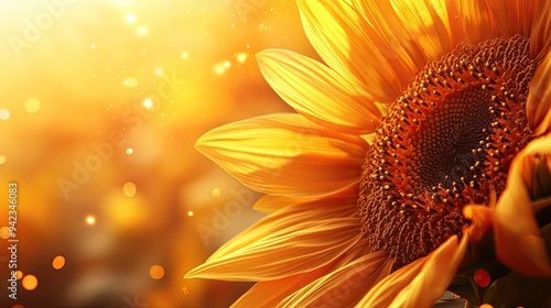 A close-up of sunflower petals with a bright, blurred background, ideal for adding text.