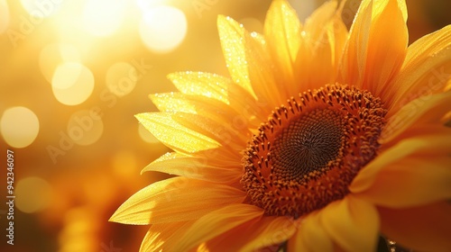 A close-up of sunflower petals with a bright, blurred background, ideal for adding text.