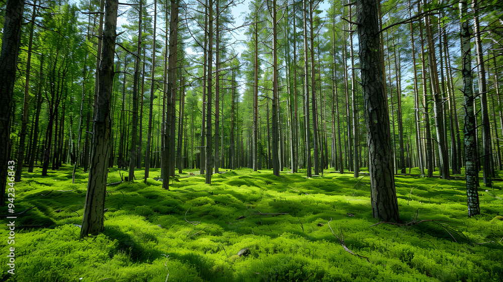 Obraz premium Arctic summer in the forest of the far north.