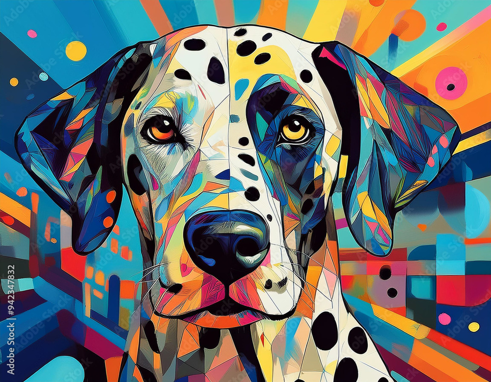 Artistic Dalmatian Dog Illustration Iconic Black Spotted Canine Portrait with Expressive Details Artistic Dalmatian Dog Illustration Iconic Black Spotted Canine Portrait with Expressive Details
