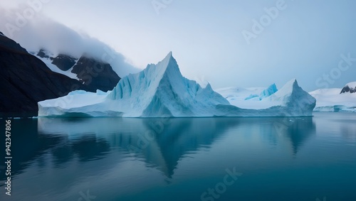 Wallpaper Mural Stunning iceberg formation reflects in calm waters, showcasing the beauty of polar landscapes and glacial environments in a tranquil Arctic scene. Torontodigital.ca