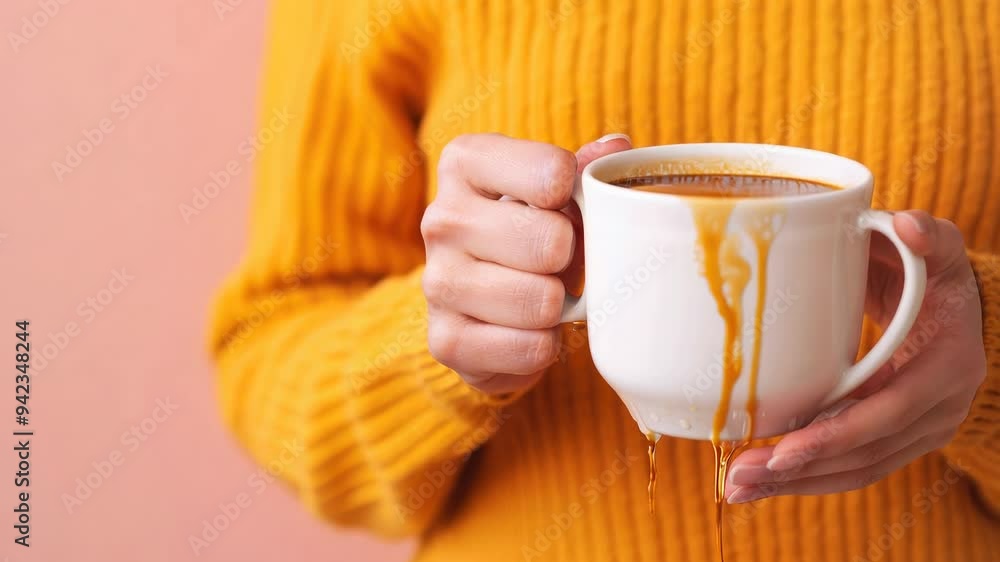 A cozy scene featuring a person holding a cup of coffee A cozy scene featuring a person holding a cup of coffee