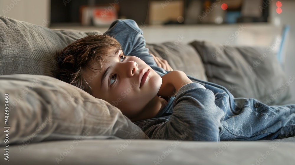 Boy Relaxing on Couch Boy Relaxing on Couch