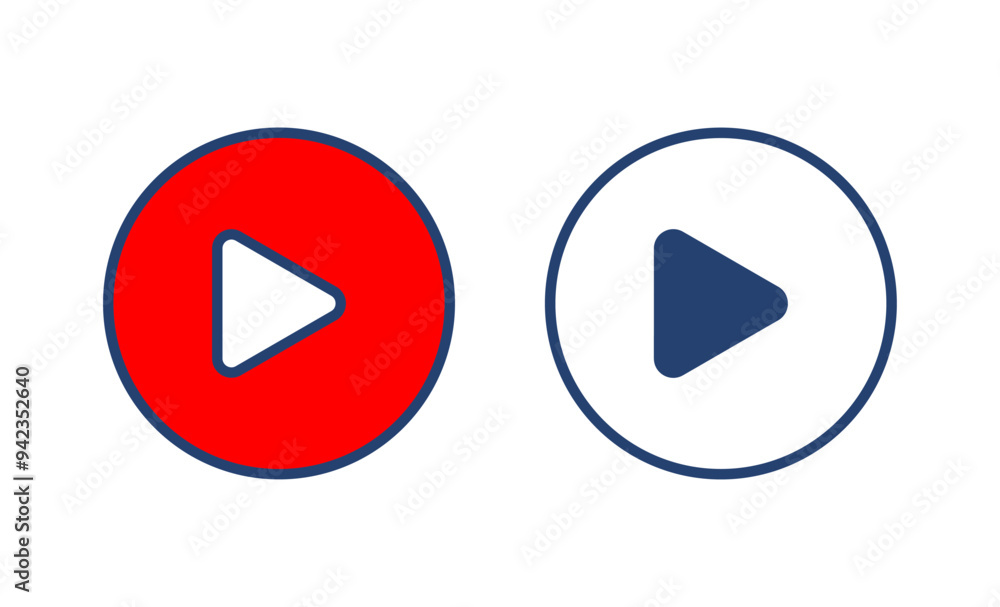 Play Icon vector. Play button vector icon Play Icon vector. Play button vector icon