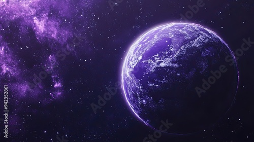 Purple Planet in Space