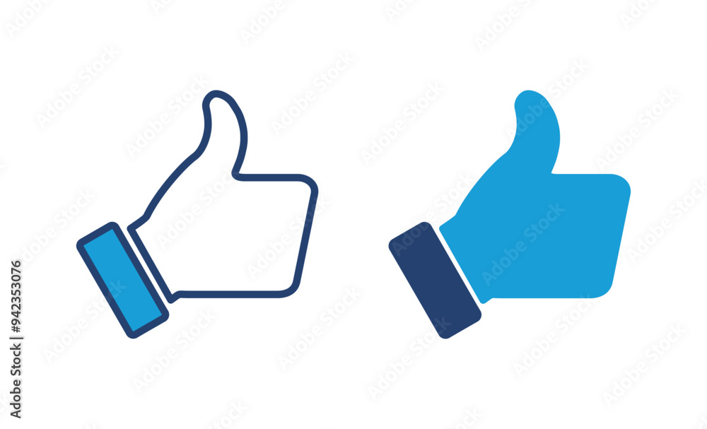 Thumbs up icon vector. Hand like. Like icon vector. Thumbs up icon vector. Hand like. Like icon vector.