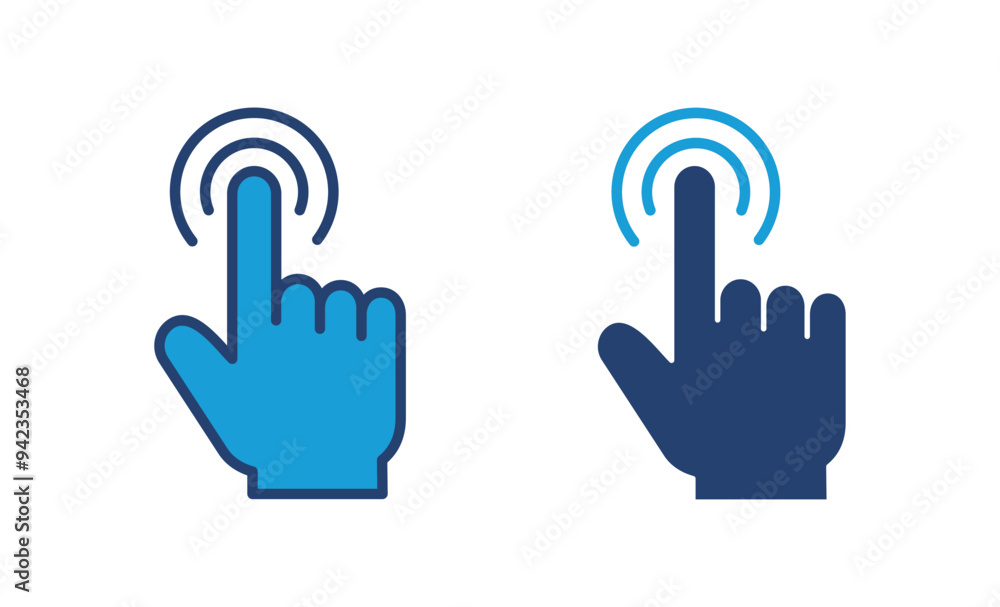 Hand click icon vector. pointer icon vector. hand cursor icon vector Hand click icon vector. pointer icon vector. hand cursor icon vector