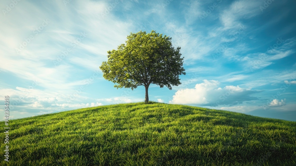 Tree growing on Earth, symbolizing global sustainability. A vision of harmony between nature and the planet.. Tree growing on Earth, symbolizing global sustainability. A vision of harmony between nature and the planet..