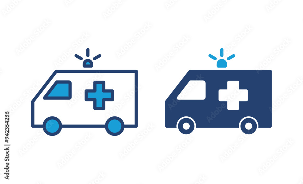 Ambulance icon vector. ambulance truck icon vector. ambulance car Ambulance icon vector. ambulance truck icon vector. ambulance car
