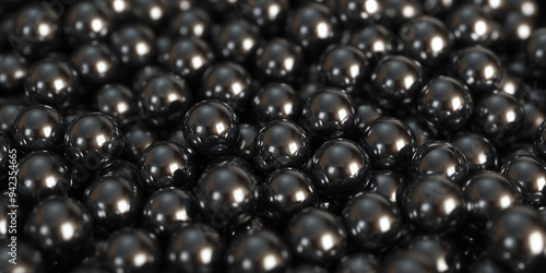 3D rendering realistic black pearls