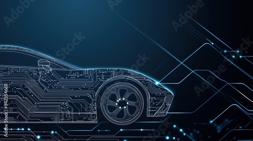 New software defined vehicle system chip enhances automotive sector with firs. Concept Automotive Industry, Software-Defined Vehicles, Advanced Chip Technology, Innovation in Automotive Sector. Car