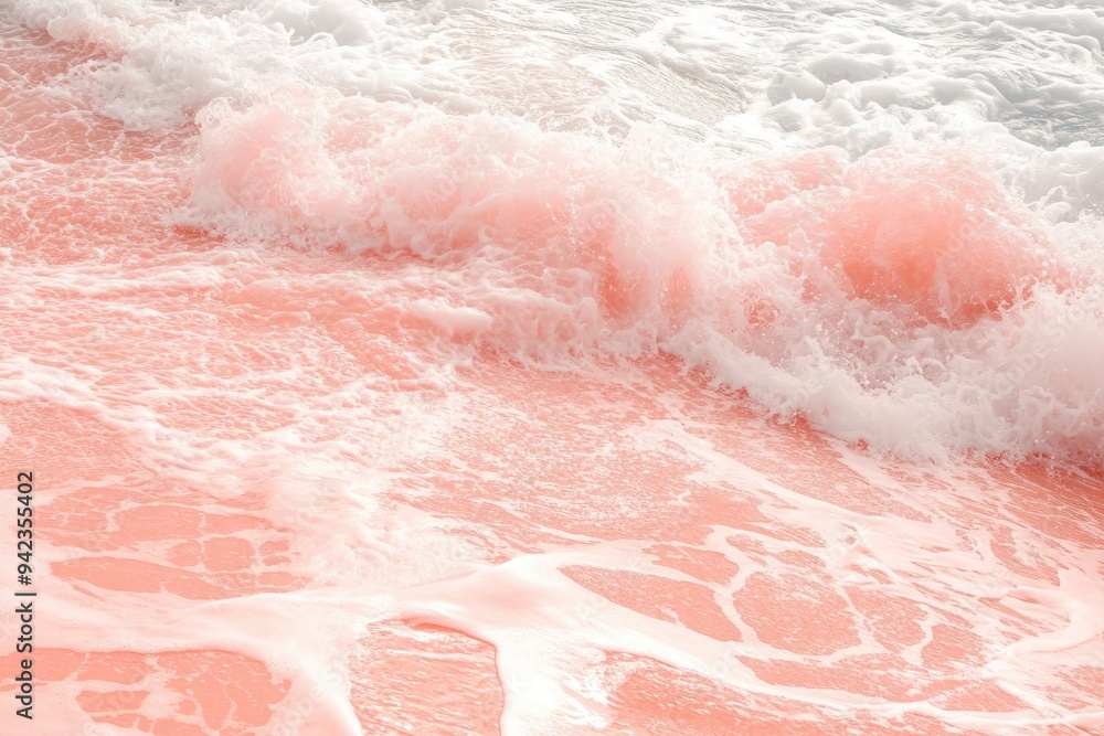 A sea waves and beach trending color of year 2024 Peach Fuzz , ai A sea waves and beach trending color of year 2024 Peach Fuzz , ai