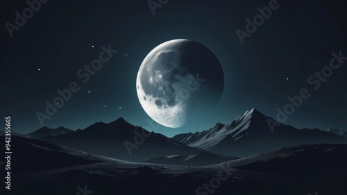 moon over the mountains