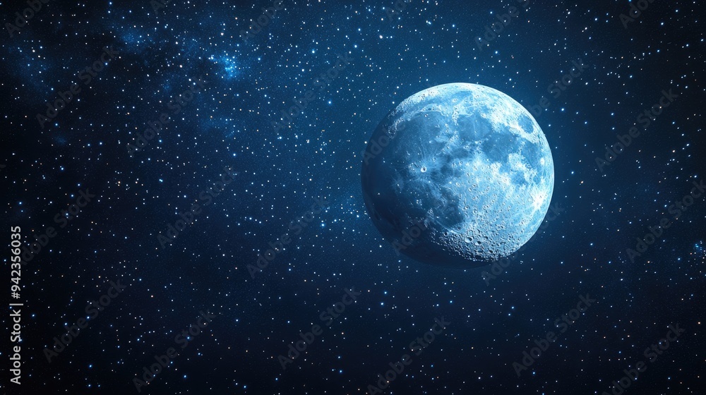A distant view of the moon floating in the vastness of space, with stars twinkling in the dark background, providing a cosmic scene with ample space for copy. A distant view of the moon floating in the vastness of space, with stars twinkling in the dark background, providing a cosmic scene with ample space for copy.