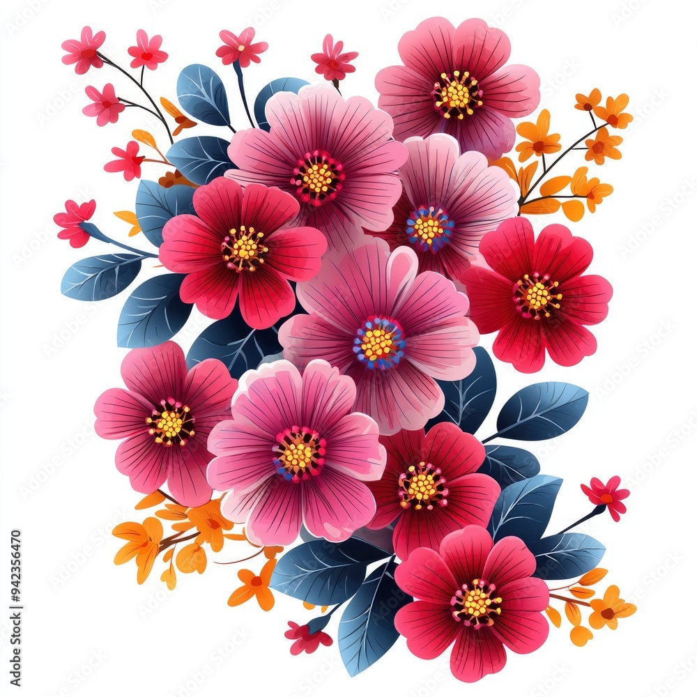 Vibrant Pink and Red Flower Bouquet Vibrant Pink and Red Flower Bouquet