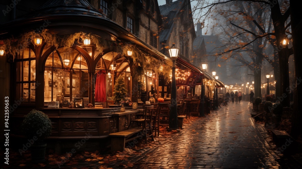 Fototapeta premium Weihnachtsmarkt in München bei Nacht