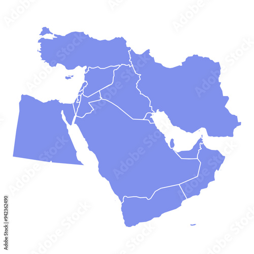 middle east countries regional map