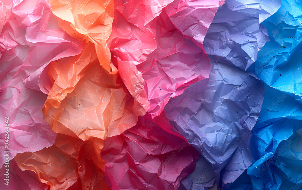 a close up of colourful crumpled paper
a close up of colourful crumpled paper