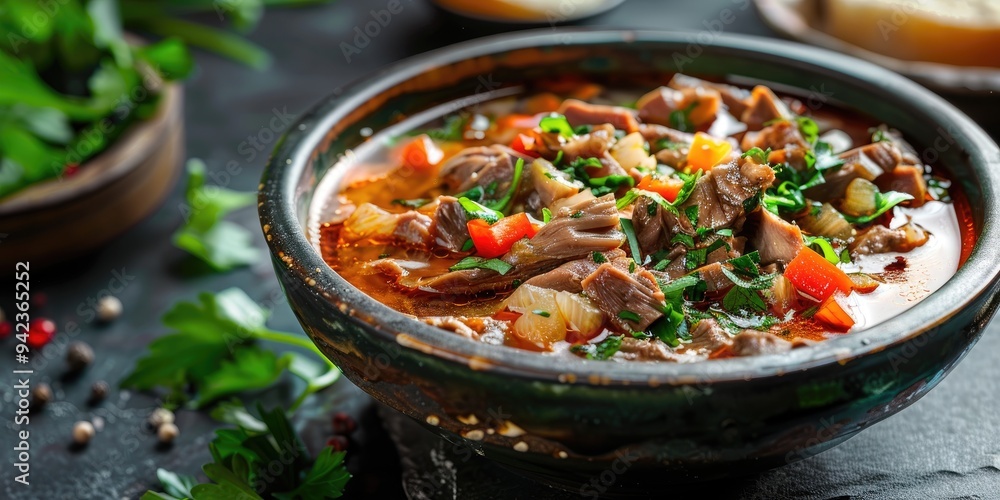 Beef Tripe Menudo or Pancita Slowly Simmered to Create a Flavorful and Nourishing Broth Beef Tripe Menudo or Pancita Slowly Simmered to Create a Flavorful and Nourishing Broth