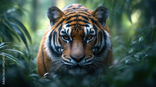 Majestic Tiger in Lush Jungle