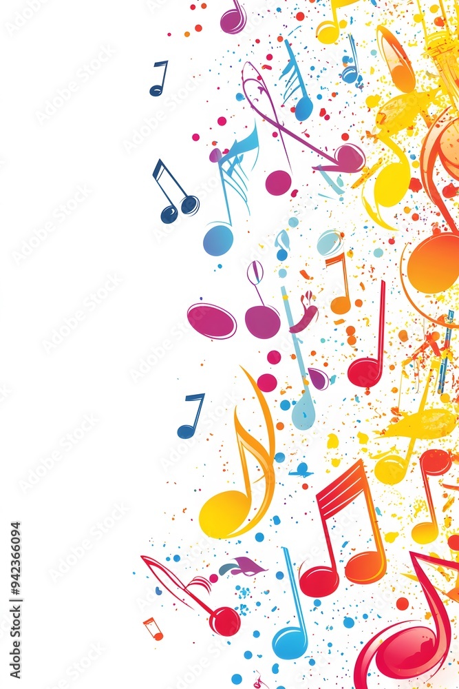 Colorful Music Notes Background. Colorful Music Notes Background.
