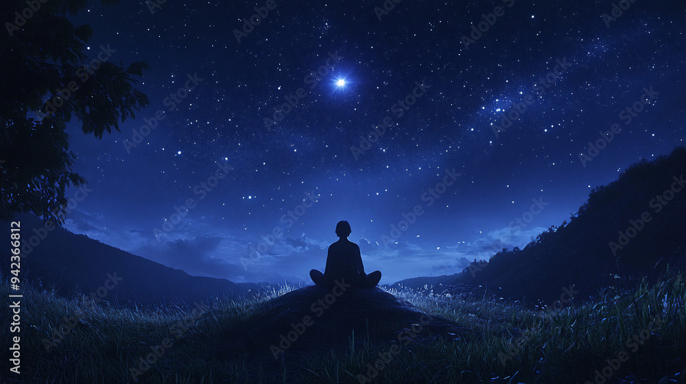 Under the Stars: A Moment of Cosmic Serenity Under the Stars: A Moment of Cosmic Serenity