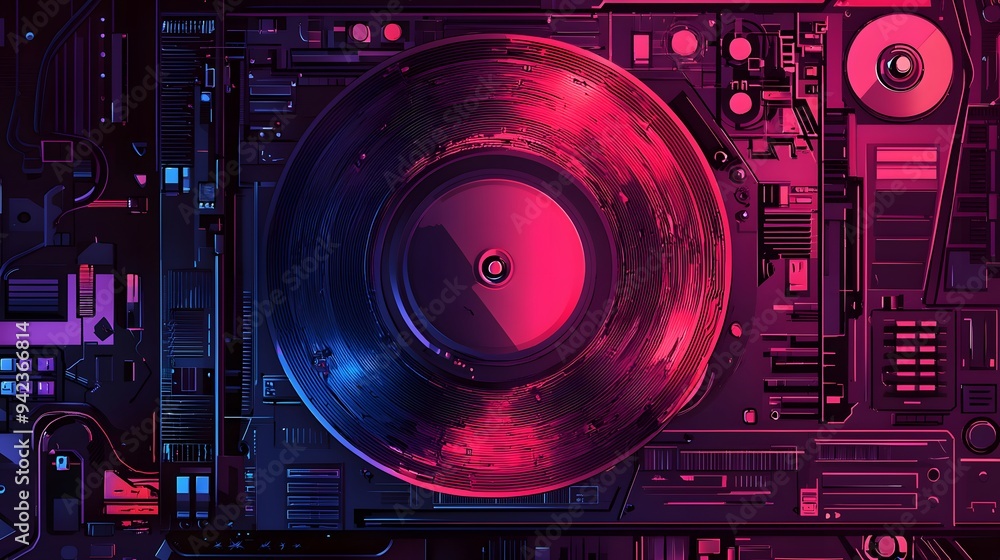 Fototapeta premium Futuristic Record Player.