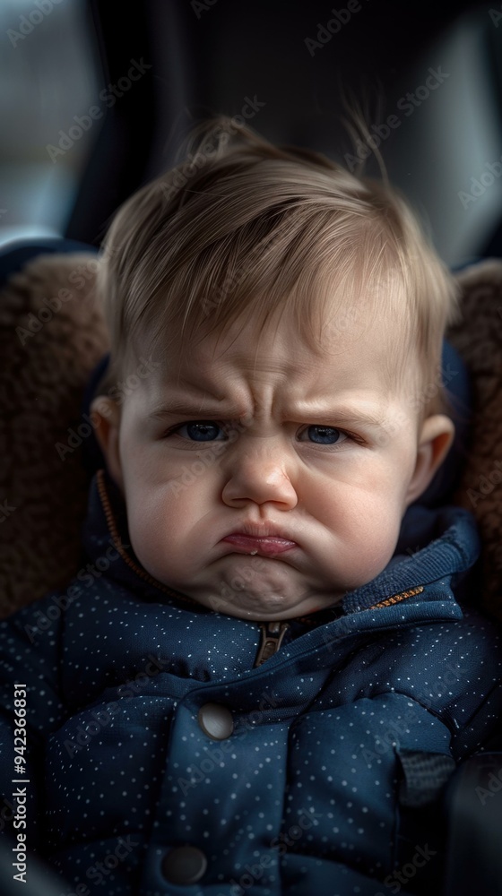 A toddler with a serious expression. AI. A toddler with a serious expression. AI.