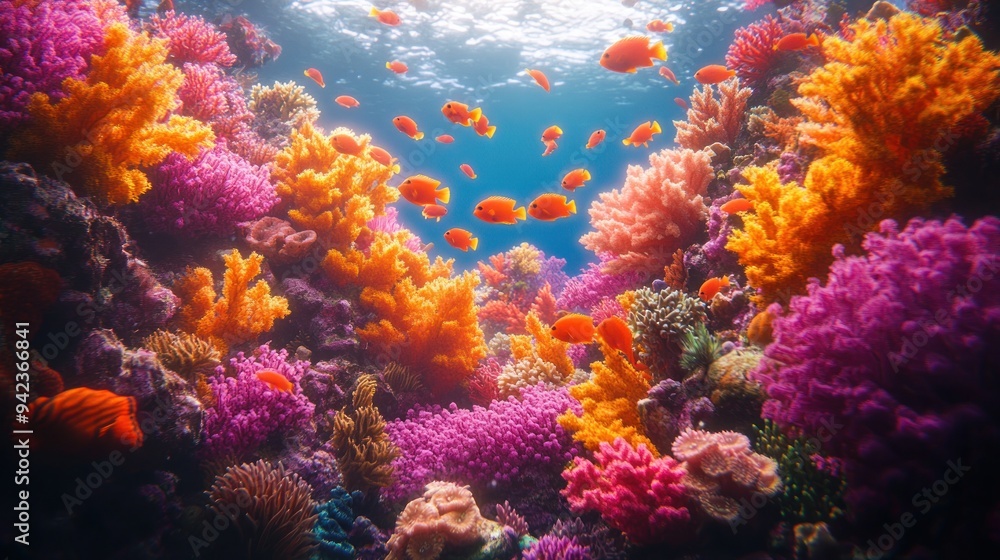 Fototapeta premium Vibrant Coral Reef Underwater