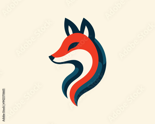 red fox cartoon logo