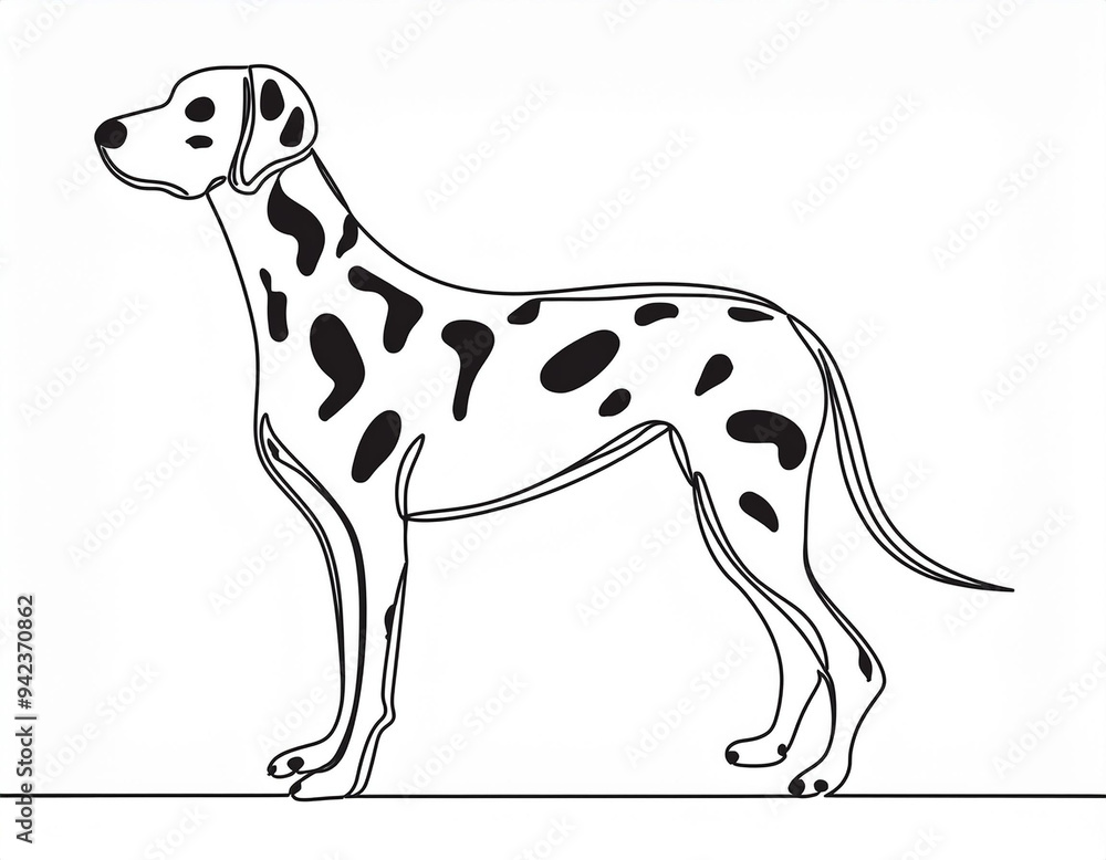 Artistic Dalmatian Dog Illustration Iconic Black Spotted Canine Portrait with Expressive Details Artistic Dalmatian Dog Illustration Iconic Black Spotted Canine Portrait with Expressive Details