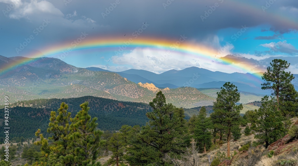 Rainbows arc gracefully across the sky after a rain shower, a fleeting burst of color. Rainbows arc gracefully across the sky after a rain shower, a fleeting burst of color.