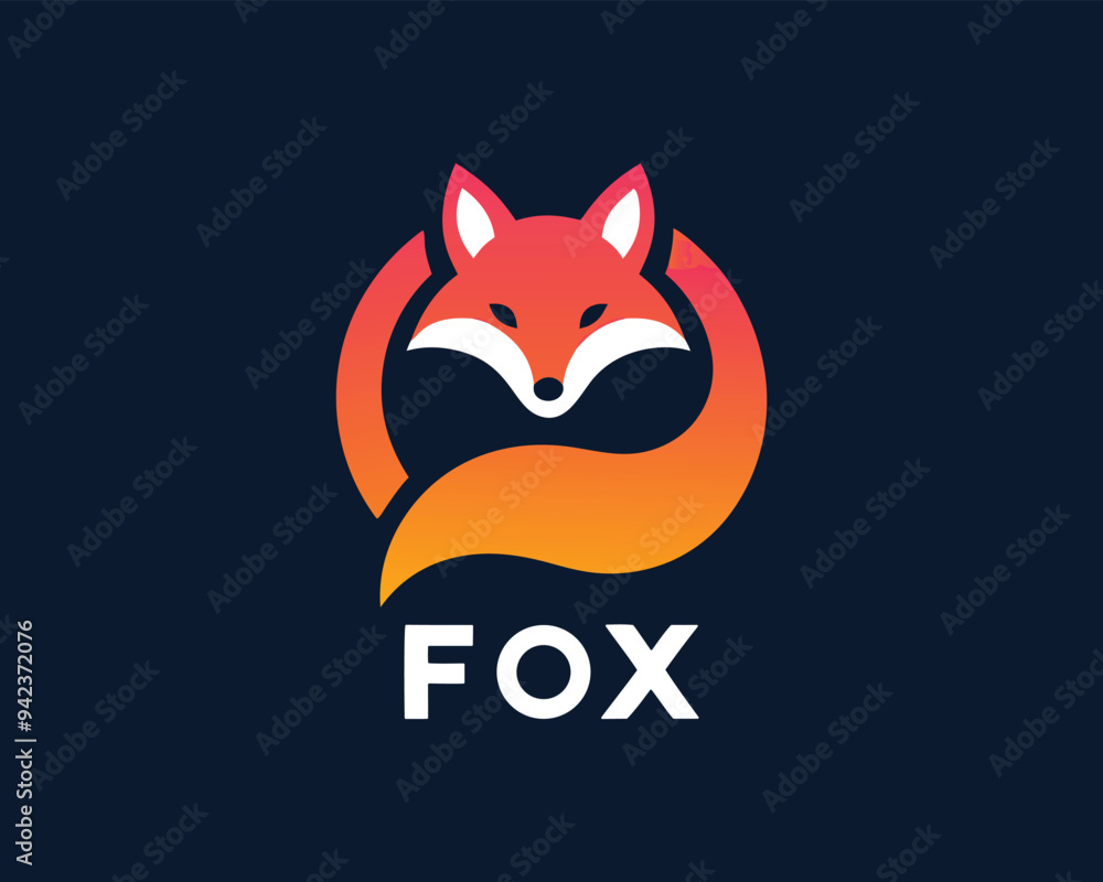 Fox head logo design template Fox head logo design template