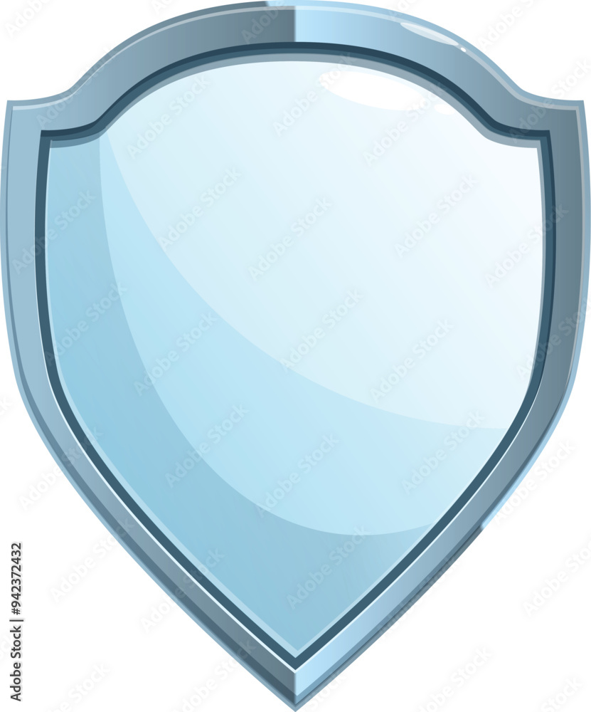 Shiny metallic shield is standing guard, providing protection and security Shiny metallic shield is standing guard, providing protection and security