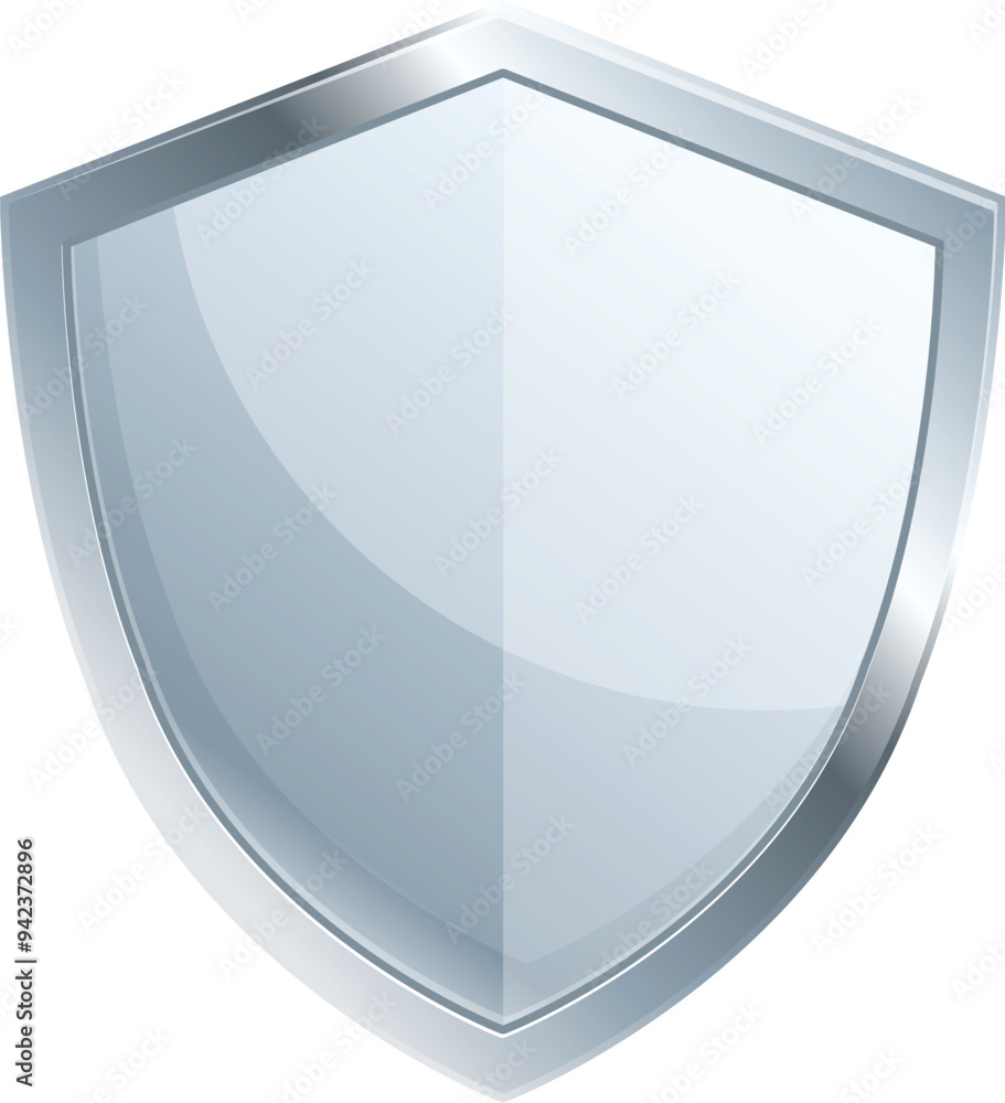Silver shield protecting from danger with copy space Silver shield protecting from danger with copy space