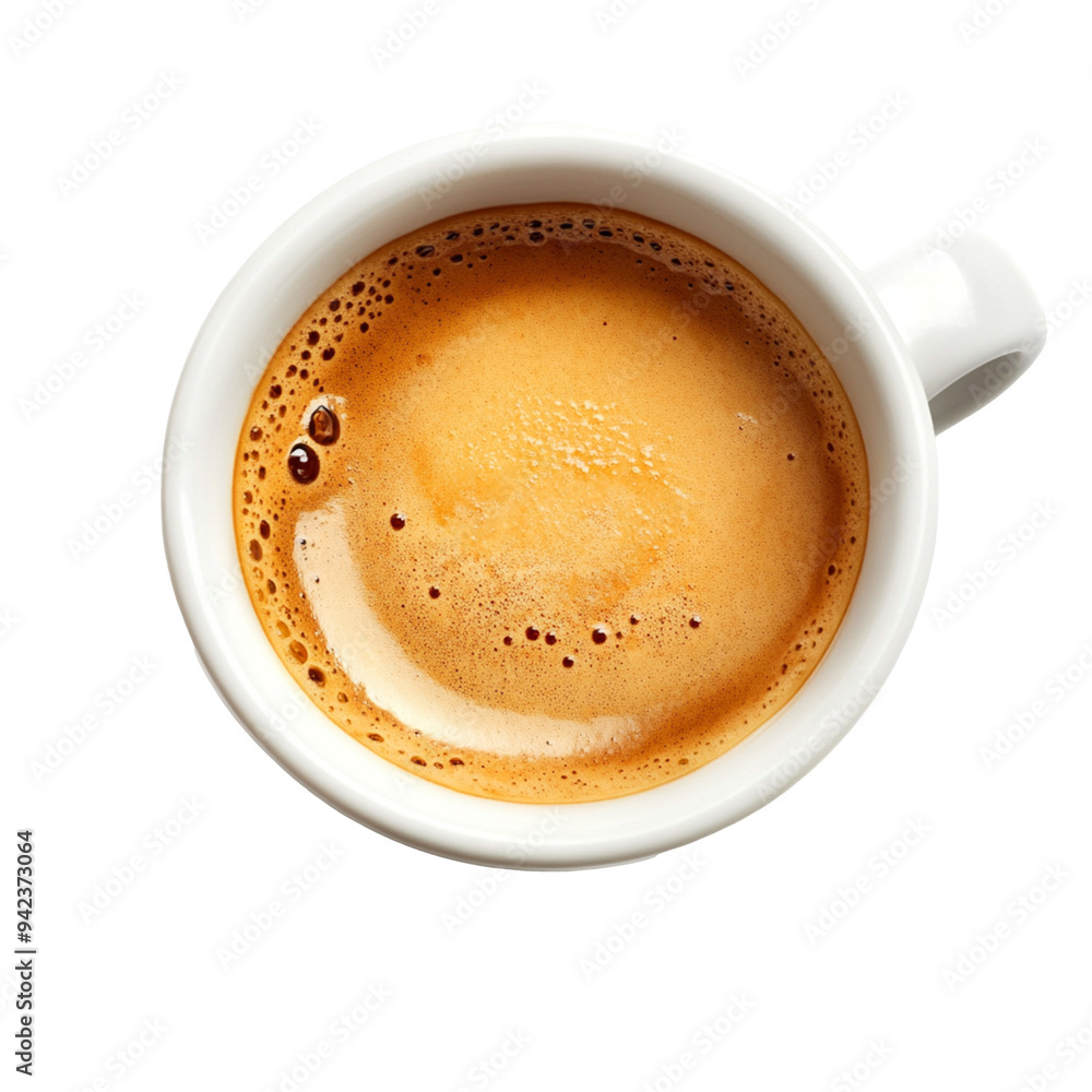 Cup of espresso with a frothy crema, isolated on white background Cup of espresso with a frothy crema, isolated on white background