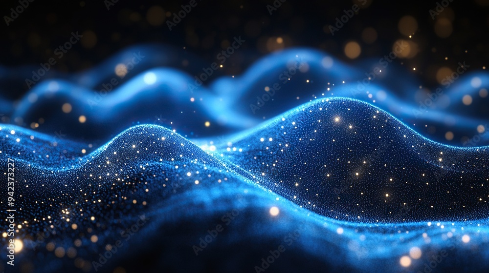 An abstract, dark blue tech background with digital waves, neural connections, and a quantum computing network implies global intelligence. An abstract, dark blue tech background with digital waves, neural connections, and a quantum computing network implies global intelligence.