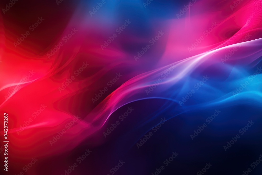 Fototapeta premium Abstract color background. Dark blue red glow. Diffuse glare. Blurry highlights. Gradient blend. Modern design template. Bitmap. Raster image , ai