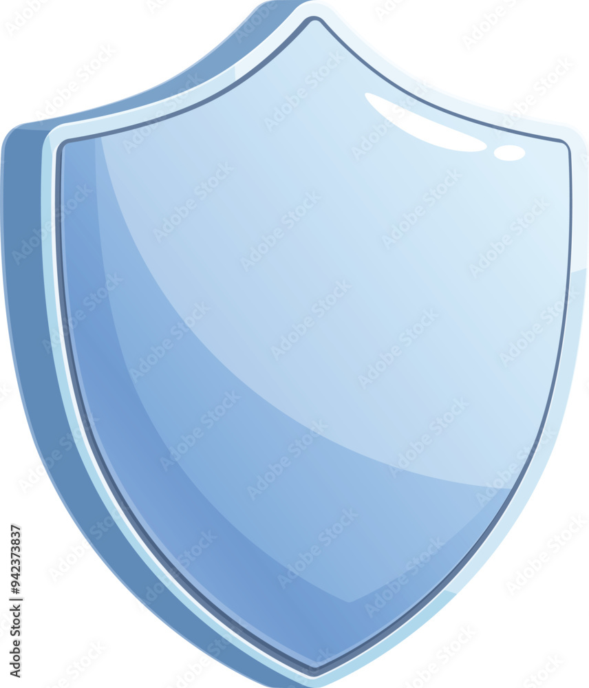 Blue shield protecting from danger on white background Blue shield protecting from danger on white background