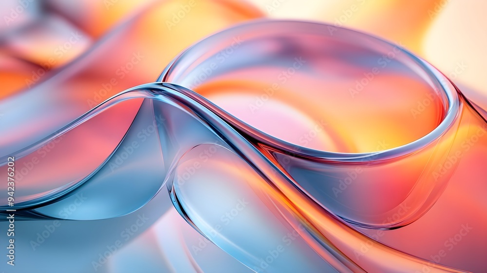 Naklejka premium Abstract Blue & Orange Liquid Glass Background