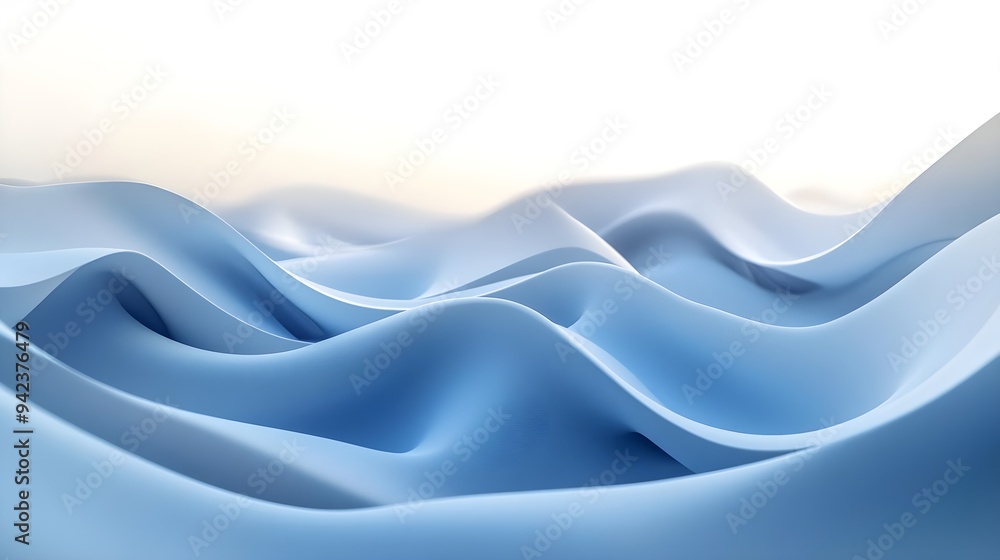 Fototapeta premium Abstract Blue Wave Background 3D Render