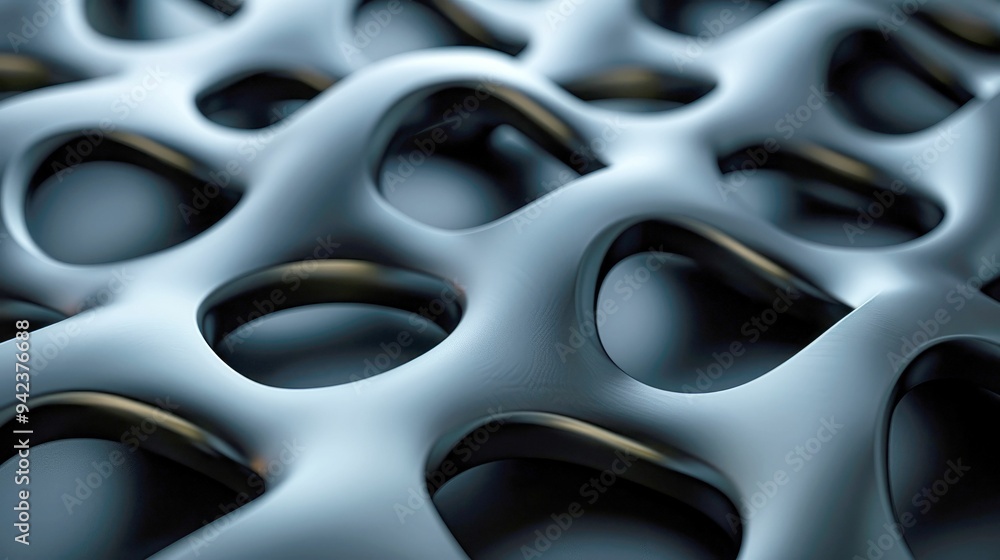 Abstract Metallic Surface with Interconnected Curved Shapes Abstract Metallic Surface with Interconnected Curved Shapes