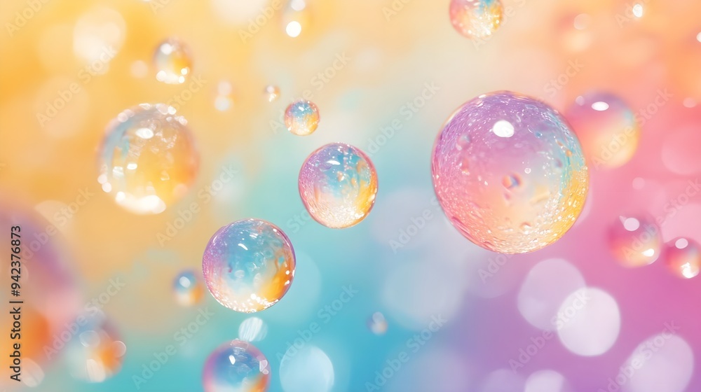 Abstract Colorful Water Drops Background Abstract Colorful Water Drops Background