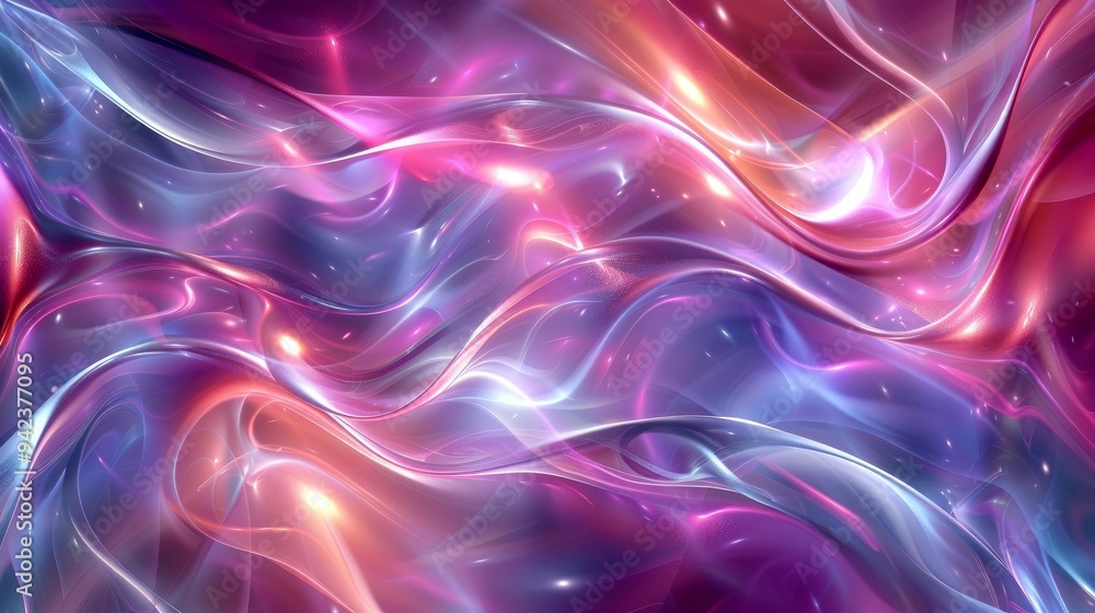Abstract Digital Art With Wavy Lines and Glowing Light Effects Abstract Digital Art With Wavy Lines and Glowing Light Effects